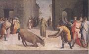 St Anthony and the Miracle of the Mule (mk05) Domenico Beccafumi